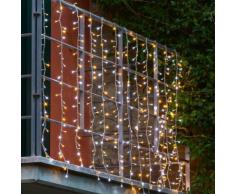 Tenda 3 x h 1,1 m, 336 led bianco freddo e bianco caldo, con memory controller, cavo trasparente,