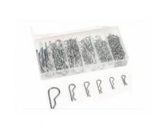 SET DI COPPIGLIE PERNI FERMI DI SICUREZZA VARIE MISURE 150 PEZZI IN BOX