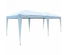 Outsunny Gazebo pieghevole da giardino, bianco, 3x6m