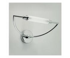 Applique ba-arco 1 luce grande lampada parete ottone interno alogena r7s, finitura metallo cromo