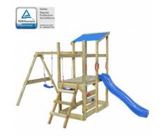 Set da Gioco Scaletta Scivolo e Altalene 400x226x235 cm Legno