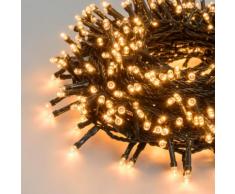 Catena Nastro MiniCluster 32,25 m, 1500 led bianco caldo tradizionale, luce fissa, cavo verde, 30V,