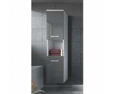 Armadietto Montreal 131 cm altezza bianco grigio lucido - Mobiletto, armadietto per il bagno,