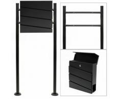 Set Supporto Cassetta posta V16 nero Vano portagiornale integrato