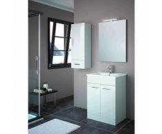 Mobile bagno 600 in legno bianco con lavabo Motril | Con specchio e lampada LED
