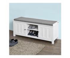 SoBuy Scarpiera da ingresso, panchina con cuscino e due ante,L105cm, FSR35-W