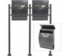 Set Supporto Cassetta posta V3 grigio basalto doppia buca lettere