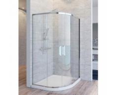 Box Doccia Semicircolare H195x80x80 Cm 2 Ante Scorrevoli In Vetro 6mm Trasparente Ol Docce Atena