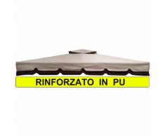 Telo ricambio Rinforzato in PU Copertura Gazebo 3X3 250 gr Ricambio Camino Antivento Antipioggia 3