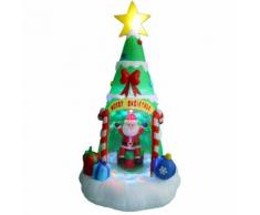 GONFIABILE ALBERO DI NATALE CON BABBO NATALE LUCI PARTY DECORAZIONI NATALIZIE