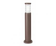 Lampioncino id-tronco pt1 big e27 led 80.5cm alluminio marrone caffè paletto terra classico esterno