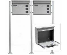 Set Supporto Cassetta posta V12 silver doppia buca lettere