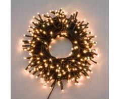 Catena 22,3 m, 320 led bianco caldo, Ø 5 mm, interspazio 7 cm, cavo verde, cavo alimentazione 4 m,
