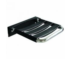 Sedile per doccia ribaltabile inox lucido/nero opaco seduta doghe
