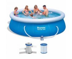 Piscina fuoriterra tonda gonfiabile 366x h76cm con pompa filtro acqua esterna