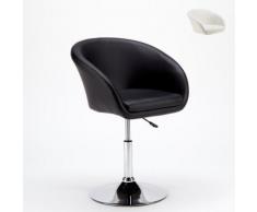 Poltrona Sgabello Girevole in similpelle AUSTIN Design Moderno | Nero