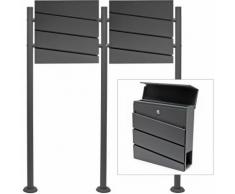 Set Supporto Cassetta posta V16 antracite doppia buca lettere