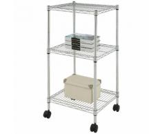 Carrello Da Cucina In Acciao Con Rotelle 3 Ripiani 45x45x91cm Fumer Iron Tower