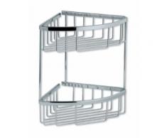 Mensola Doccia 2 Ripiani In Acciaio Inox, Installazione Senza Fori Con Gancio Girevole, Include Portasapone E Portarasoi, Argento - 4