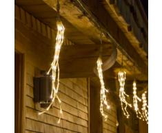 Catena 9 m, 10 grappoli di luci, 480 miniled bianco caldo, cavo trasparente