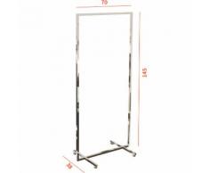 Stender Appendiabiti Professionale CROMATO in tubo quadro fisso 70 X 38 X 145h
