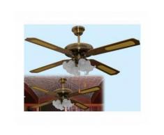 Ventilatori A Soffitto Saloon Comando Catenelle Con Lampade E 4 Pale Ø 125cm