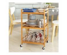 SoBuy Carrello di servizio,Carrello portavivande,Carrello multiuso, 3 Ripiani, FKW11-N, IT