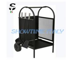 Servitore Caminetto Camino 4pz con Portalegna Top