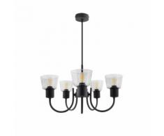 Lampada a Sospensione Design Tivo 5 Faretti Nero Nero