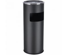 30 L Pattumiera Bidone Gettacarte Cestino Posacenere da Terra in Acciaio Inossidabile Nero LTB17C