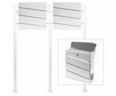 Set Supporto Cassetta posta V16 bianco doppia buca lettere