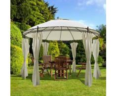 Gazebo rotondo con tende 3,5 x 2,7 m