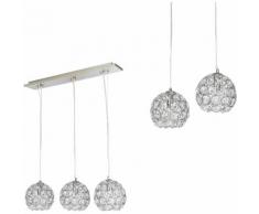 Lampadario lampada soffitto Design cromo+cristallo allumino plafoniera