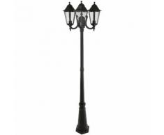 SMARTWARES Lampione da Giardino a 3 Luci 180 W Nero 220cm CLAS5000.036