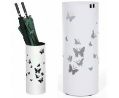 Portaombrelli Ferro Design BAKAJI8W Rotondo Stand Bianco Vaschetta Salvagoccia
