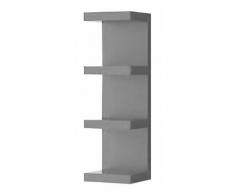 LIBRERIA DESIGN MODERNA CON MENSOLE DA PARETE A PETTINE SCAFFALE 4 RIPIANI PER LIBRI (GRIGIO)