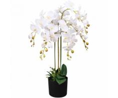 Orchidea Artificiale con Vaso 75 cm Bianca