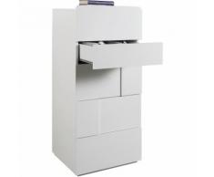 Cassettiera multiuso 5 cassetti bianco laccato design moderno arredo interno