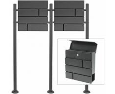 Set Supporto Cassetta posta V15 antracite doppia buca lettere