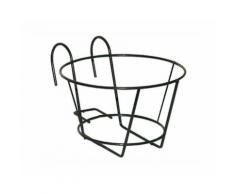 Balconiera Fioriera Fissa Ciclamino Tonda Metallo Nero Diam 24Cm. Conf. 5Pz