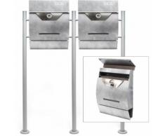 Set Supporto Cassetta posta V9 grigio chiaro doppia buca lettere
