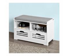 SoBuy Scarpiera da ingresso, panchina con cuscino e cestini,L71cm, FSR36-K-W,IT