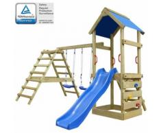 vidaXL Set da Gioco Scaletta Scivolo Altalene 356 x 255 x 242 cm Legno