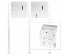 Set Supporto Cassetta posta V15 bianco doppia buca lettere