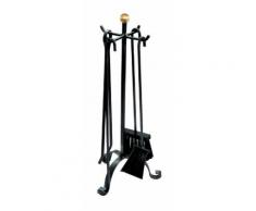 Set Camino 5 Pezzi in Ferro Ferro Battuto Manico Curvo mod. 147-B