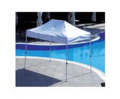 Gazebo Pieghevole Con Struttura In Ferro E Tessuto In Pvc Idrorepellente 300g/mq 3x3 M Bianco
