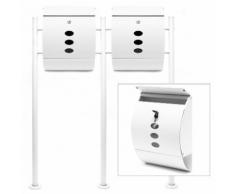 Set Supporto Cassetta posta V18 bianco doppia buca lettere