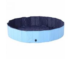 PawHut Piscina Pieghevole per Cani in PVC, Azzurro, Ø160x30cm