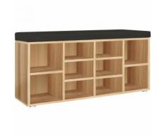 Scarpiera a panca color rovere Mobiletto porta scarpe a 10 ripiani con seduta