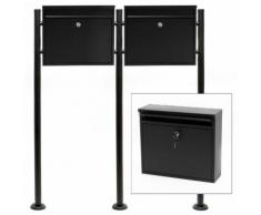 Set Supporto Cassetta posta V13 nero doppia buca lettere